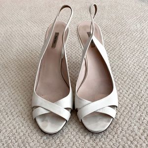 Ivory slingback Miu Miu heel